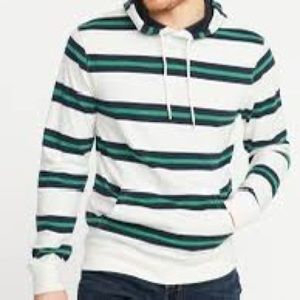Old Navy XLTall White Green Navy Hoody Sweat Shirt